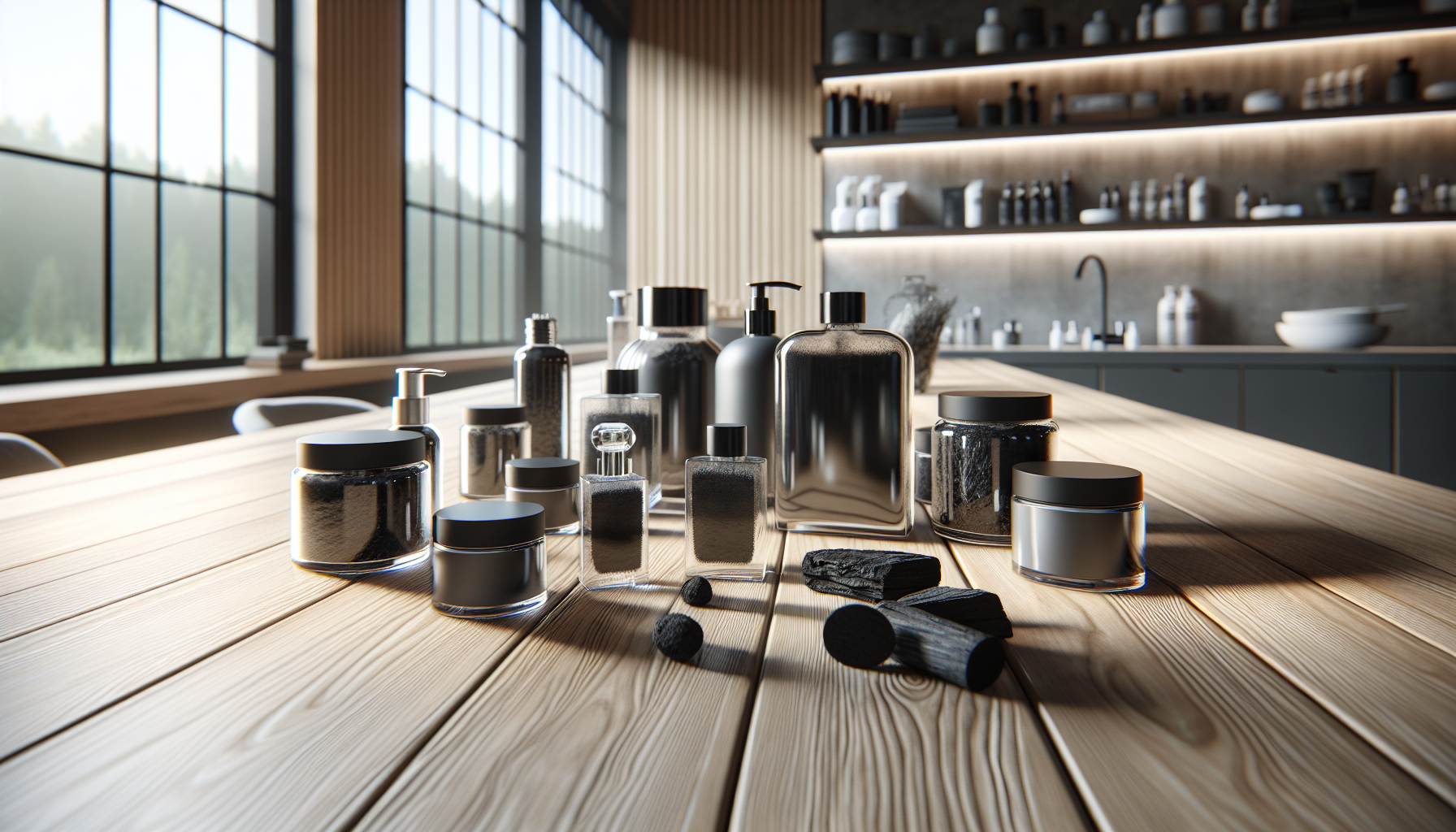 Image showcasing activated charcoal cleaning products