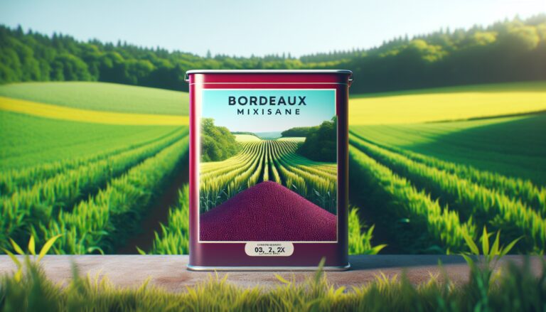 Bordeaux mixture application in a garden setting