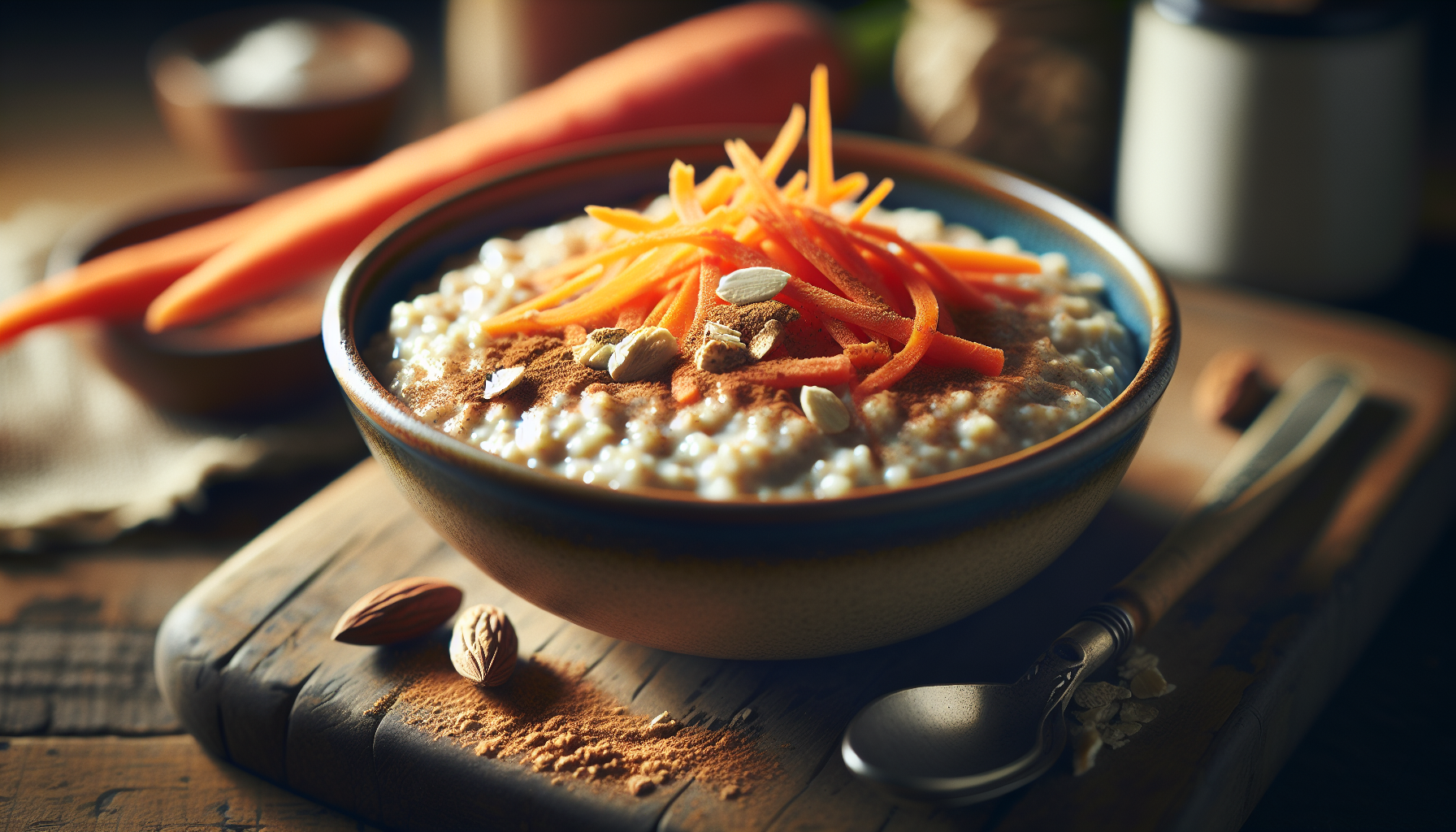 Delicious carrot cake overnight oats in a jar