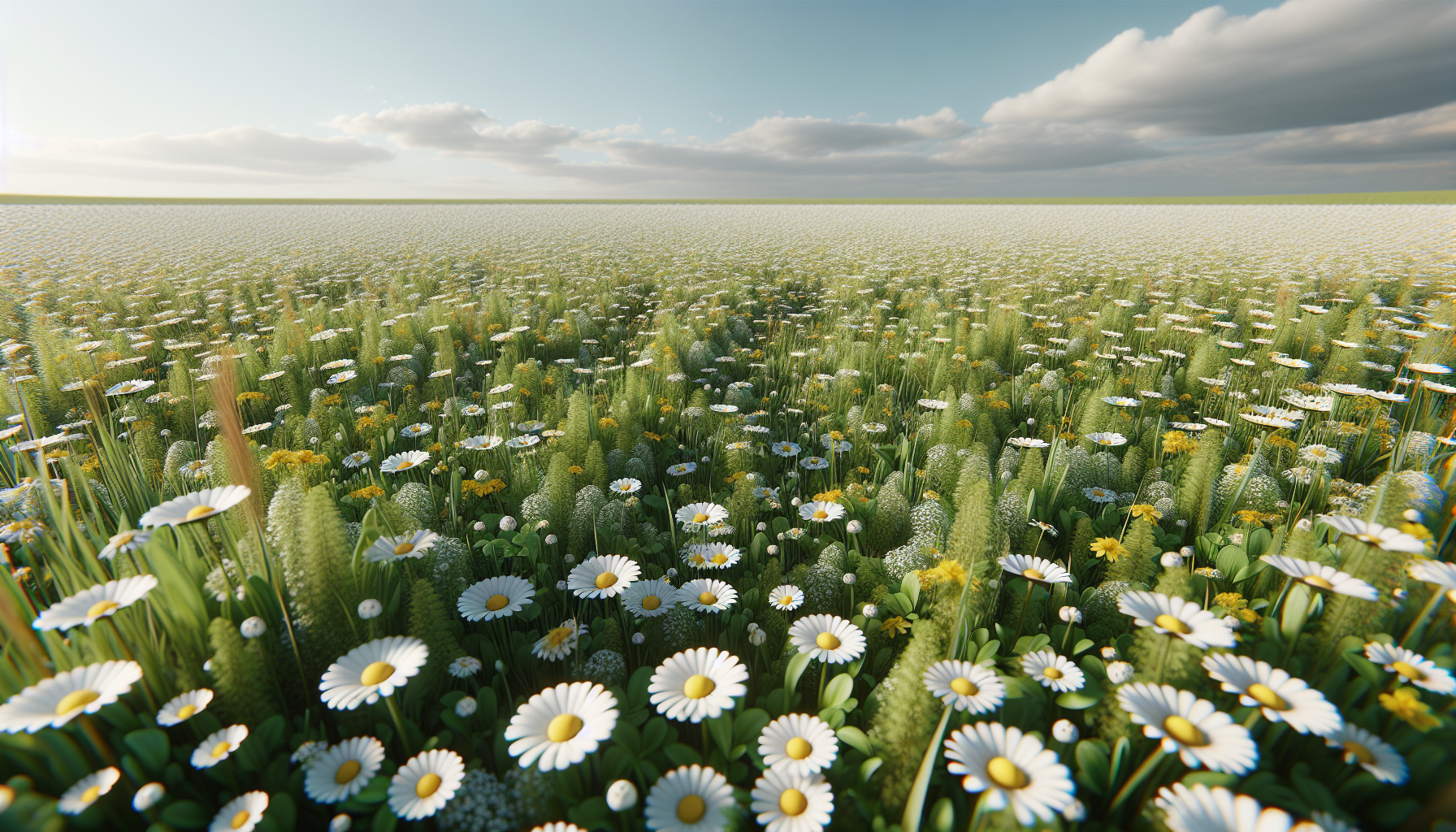 A lush chamomile lawn showcasing its vibrant green color