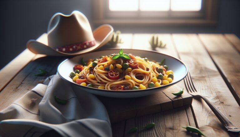 Delicious cowboy spaghetti served in a cozy setting