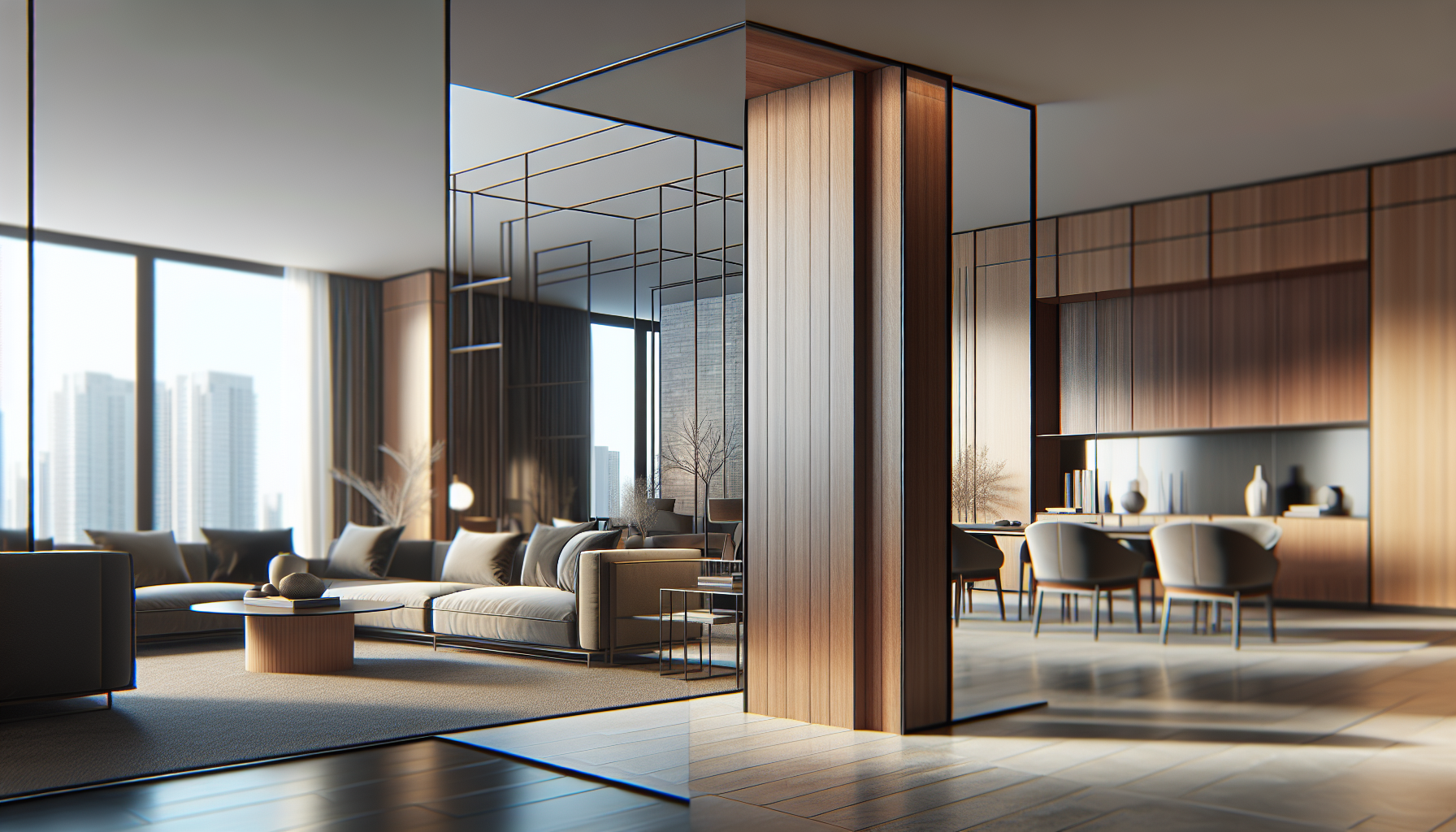 Modern home interior showcasing closed floor plan design