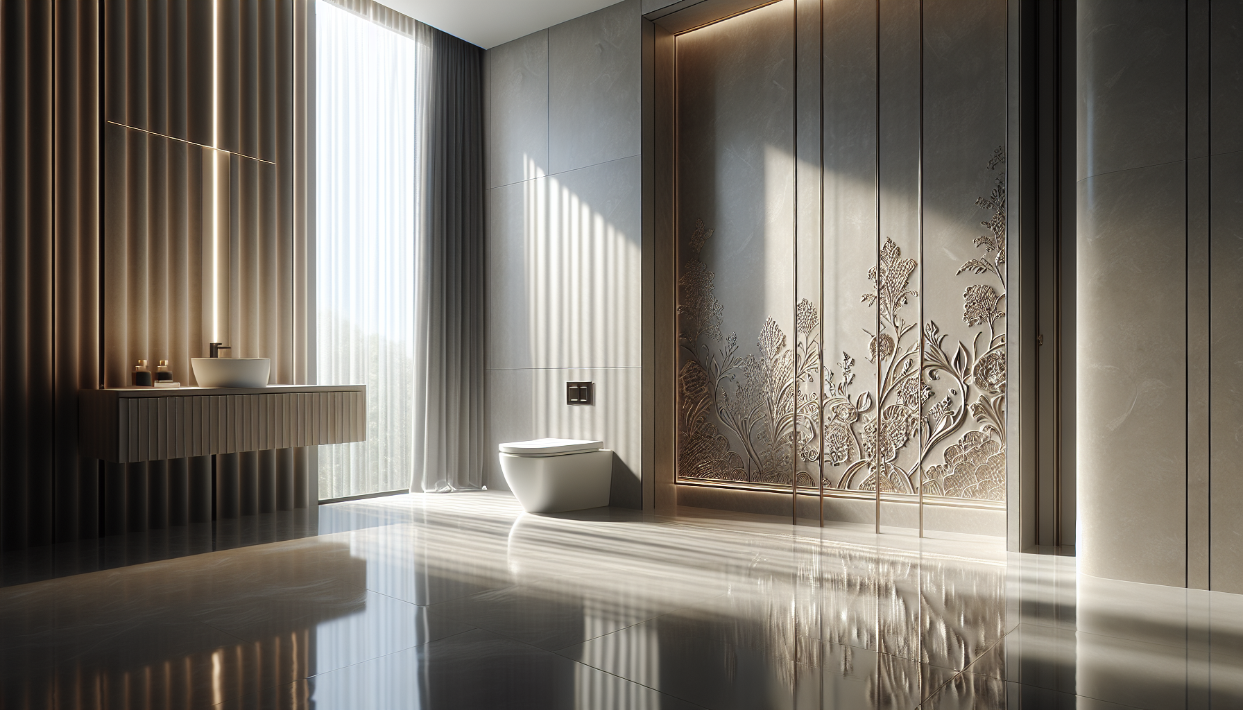Stylish bathroom design with modern fixtures and decor