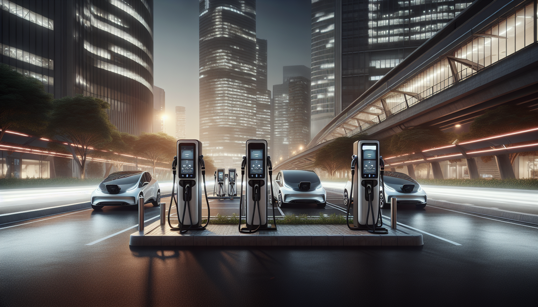 Charging station for electric vehicles in an urban setting