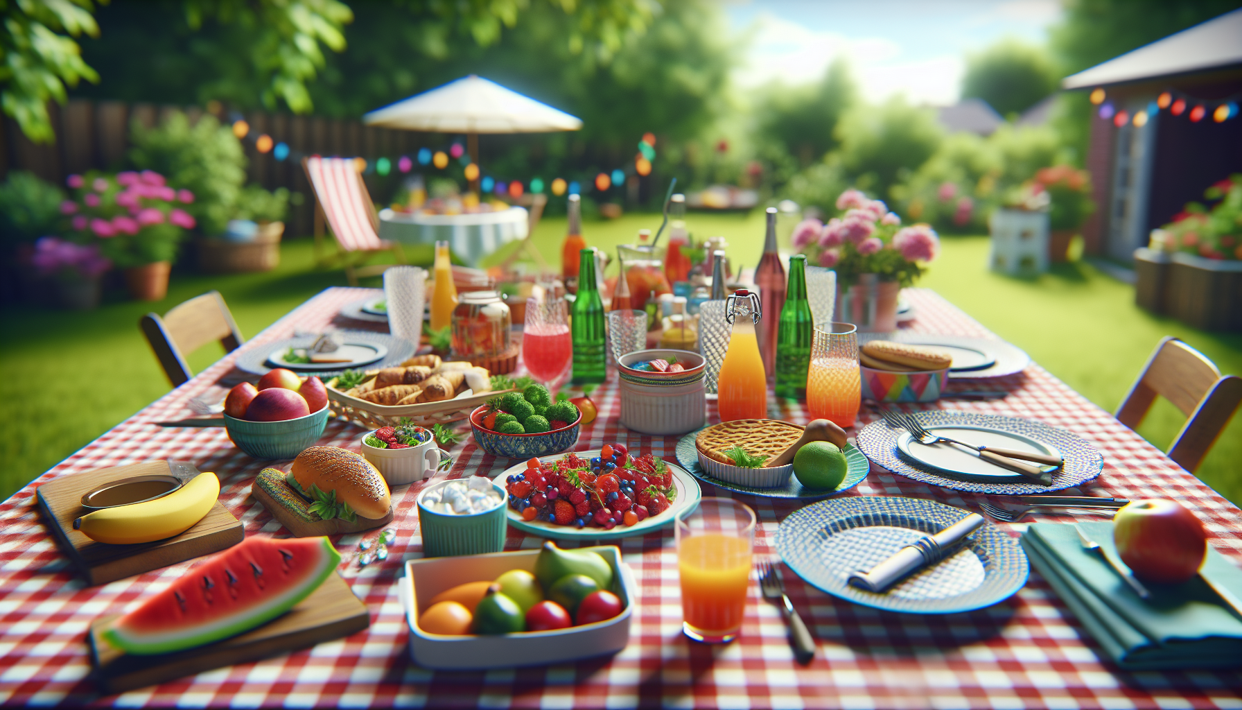 Delicious grilled food at a summer cookout