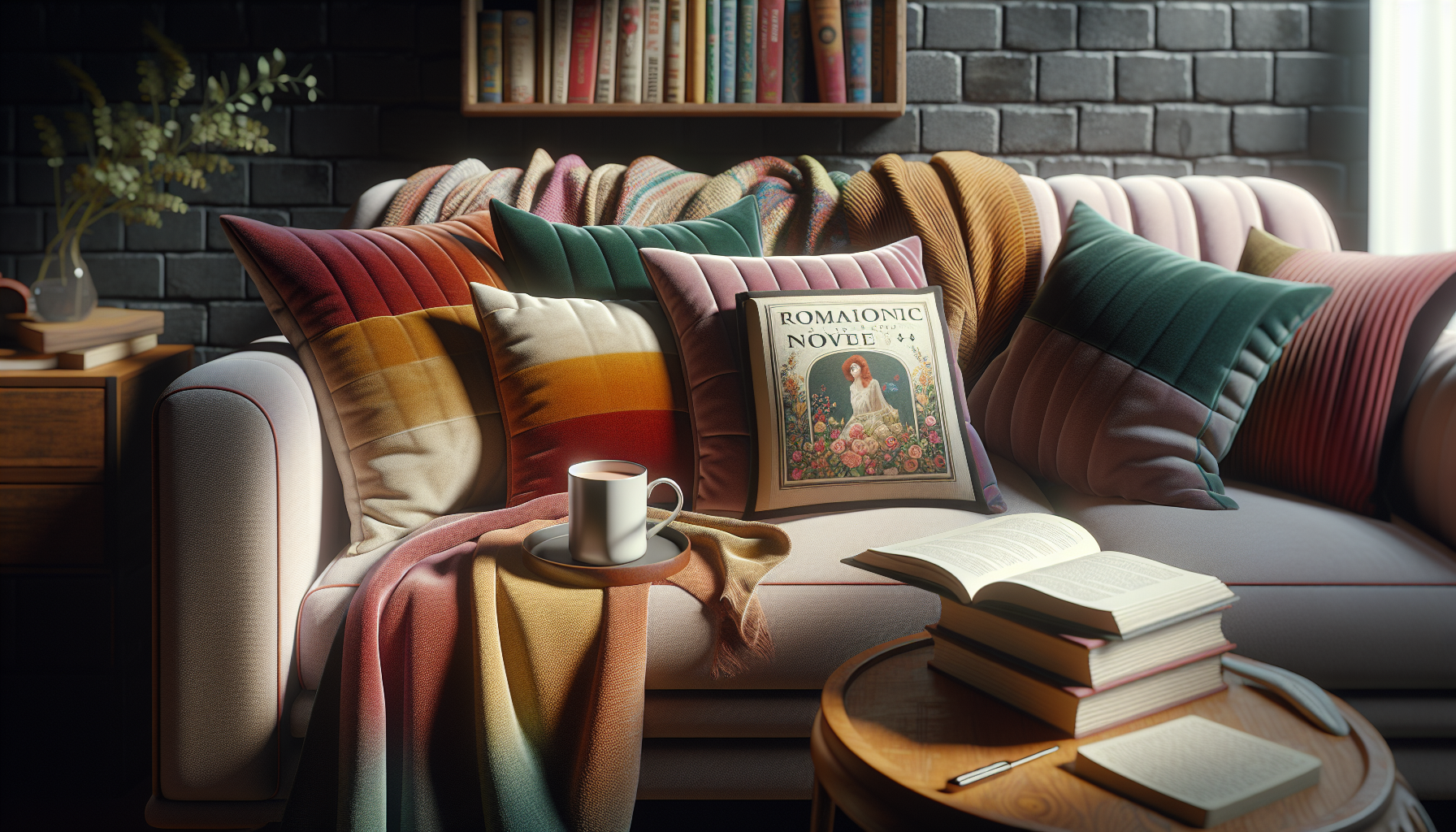 A cozy reading nook reflecting various book genres