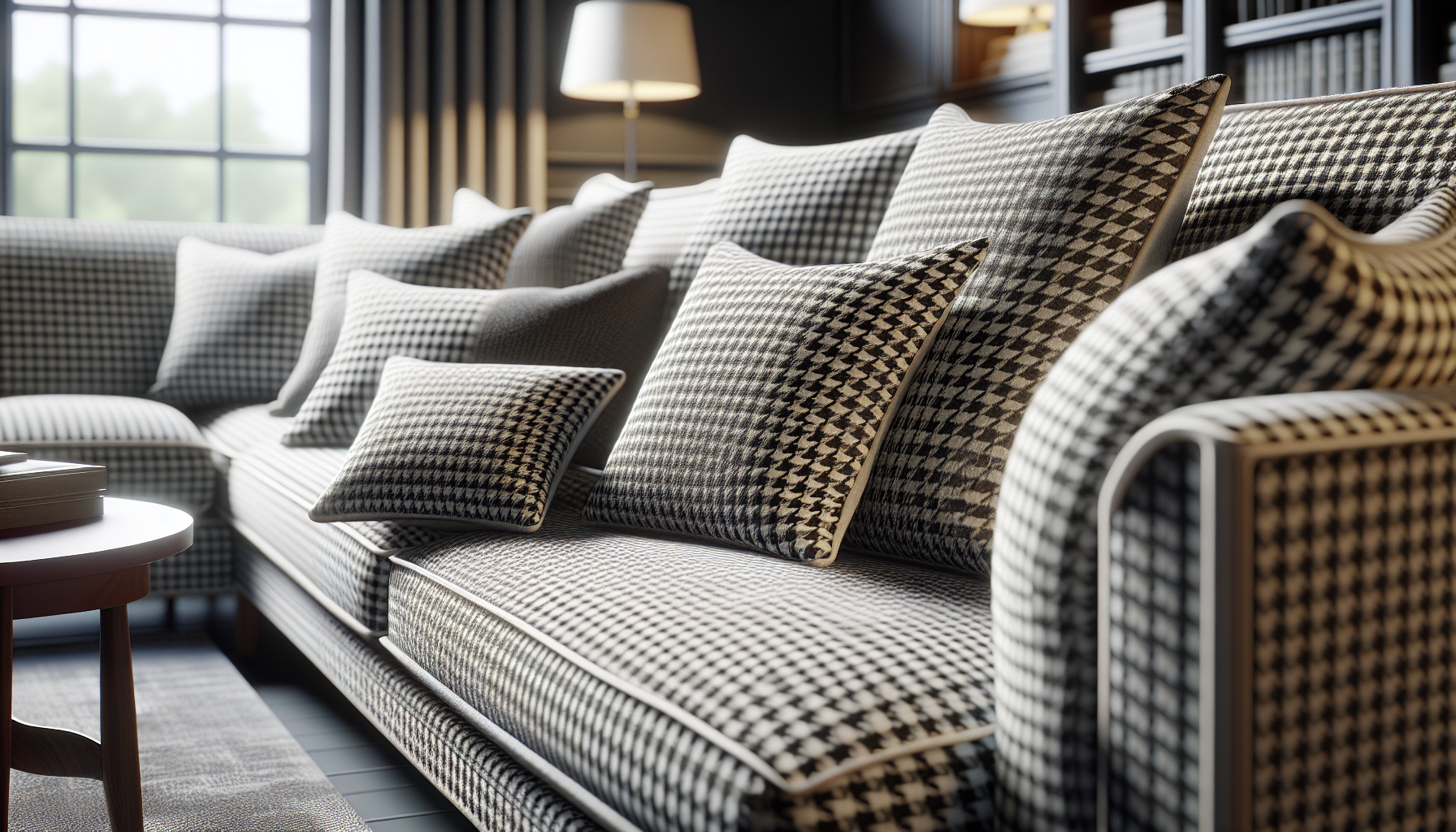Immagine di tessuto houndstooth in decorazione d'interni