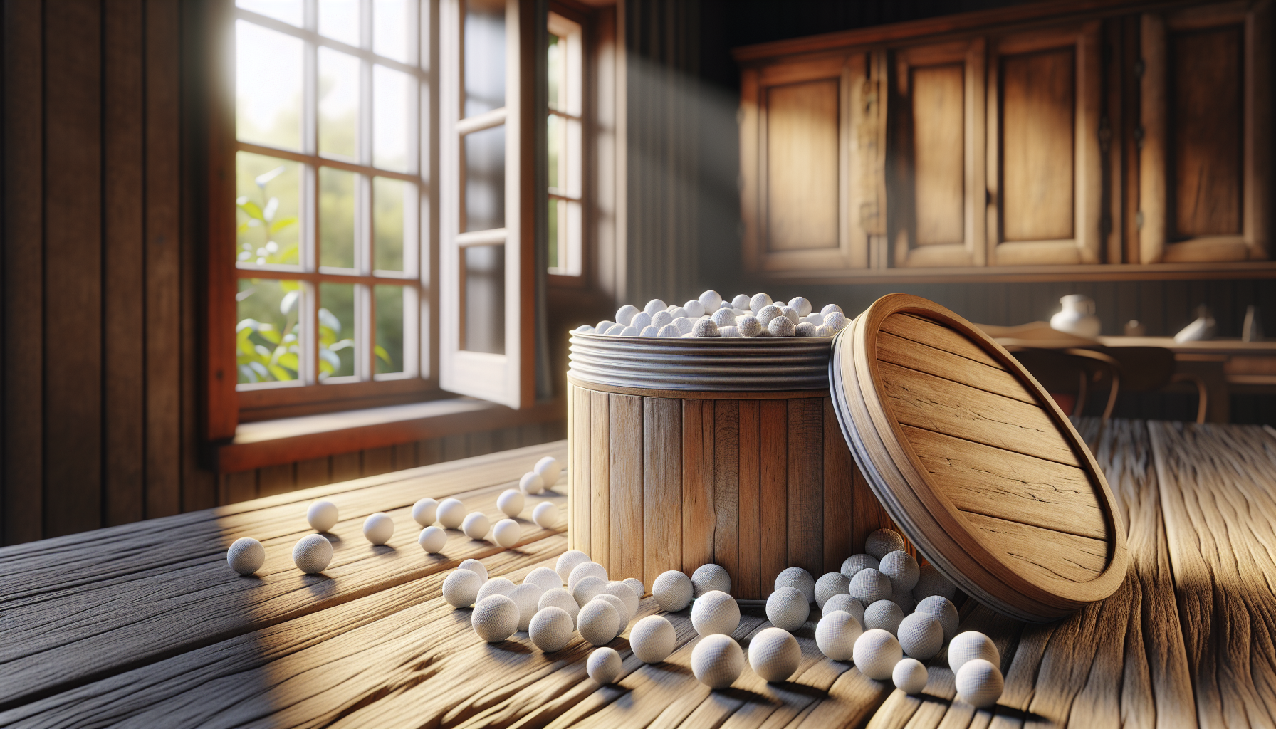 Mothballs placed near silverfish in a home setting