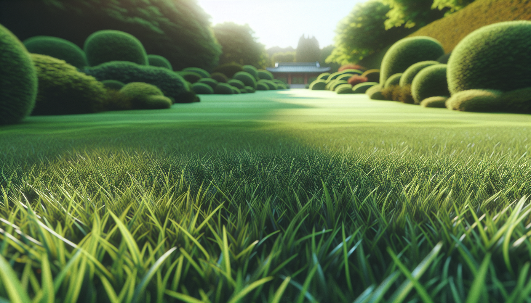 Lawn mower cutting grass for healthy lawn growth