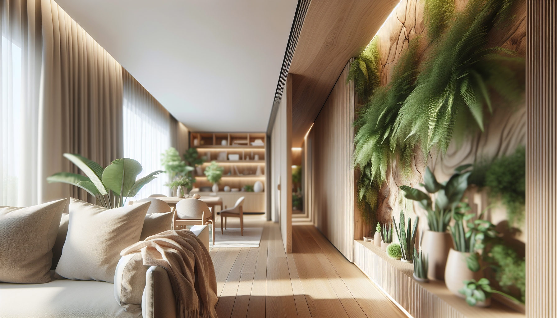 Beautiful living room showcasing organic modern design elements