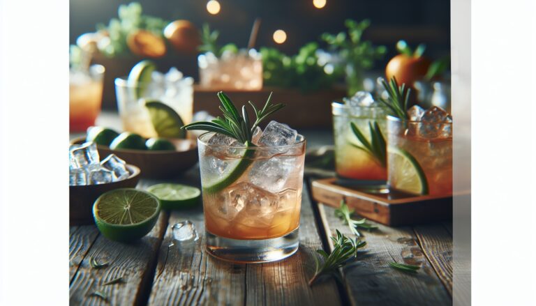 Cocktails with ranch flavoring served in glasses