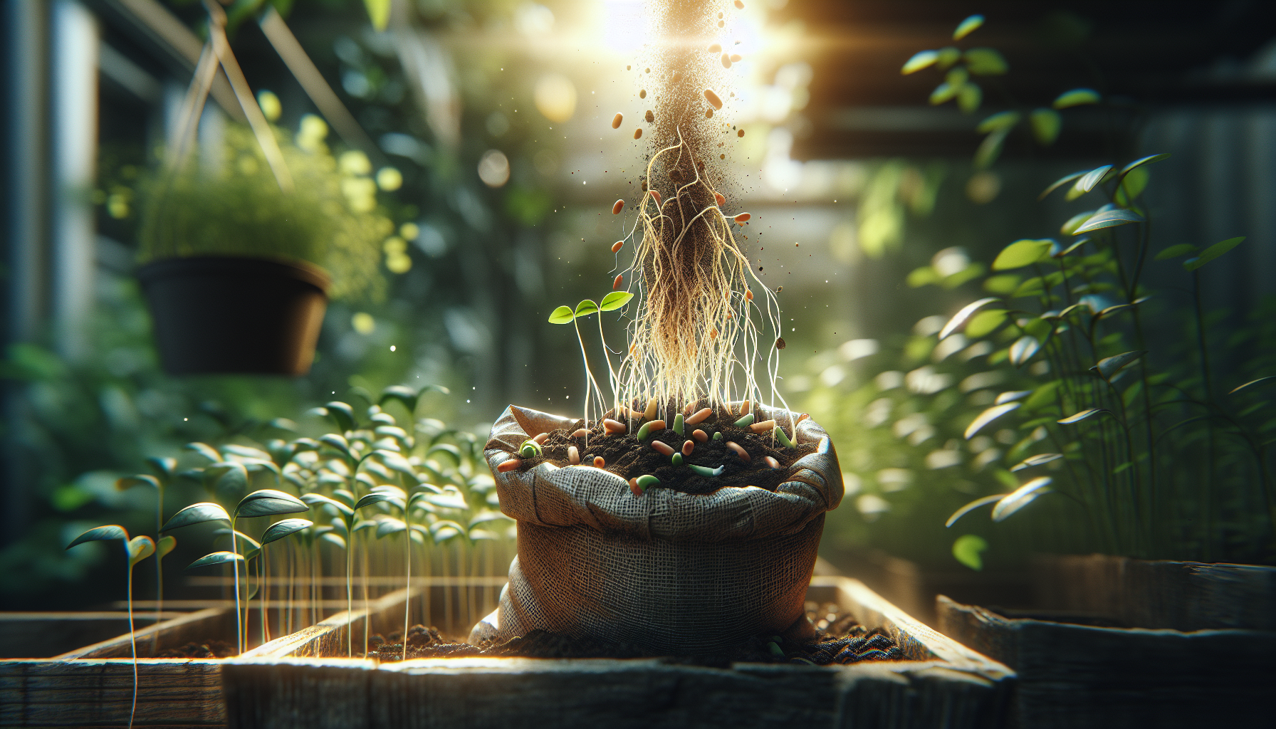 Healthy plants growing in reused potting soil