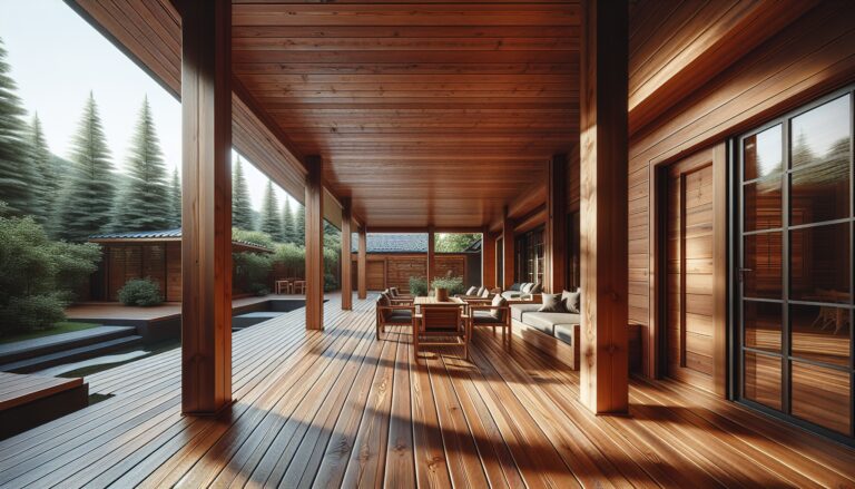 Outdoor space transformed with burnt hickory stain