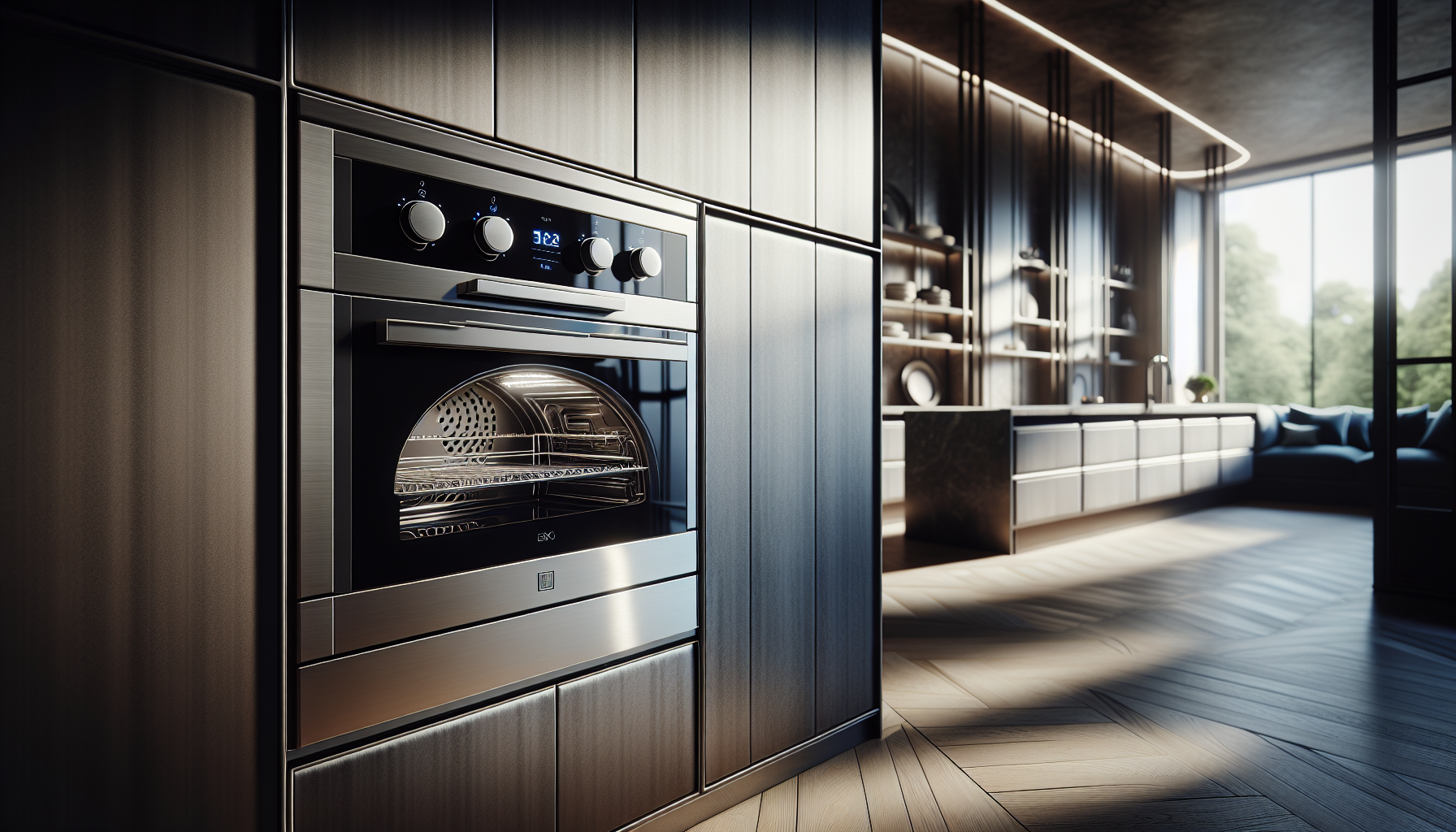 Innovative steam oven in a modern kitchen setting