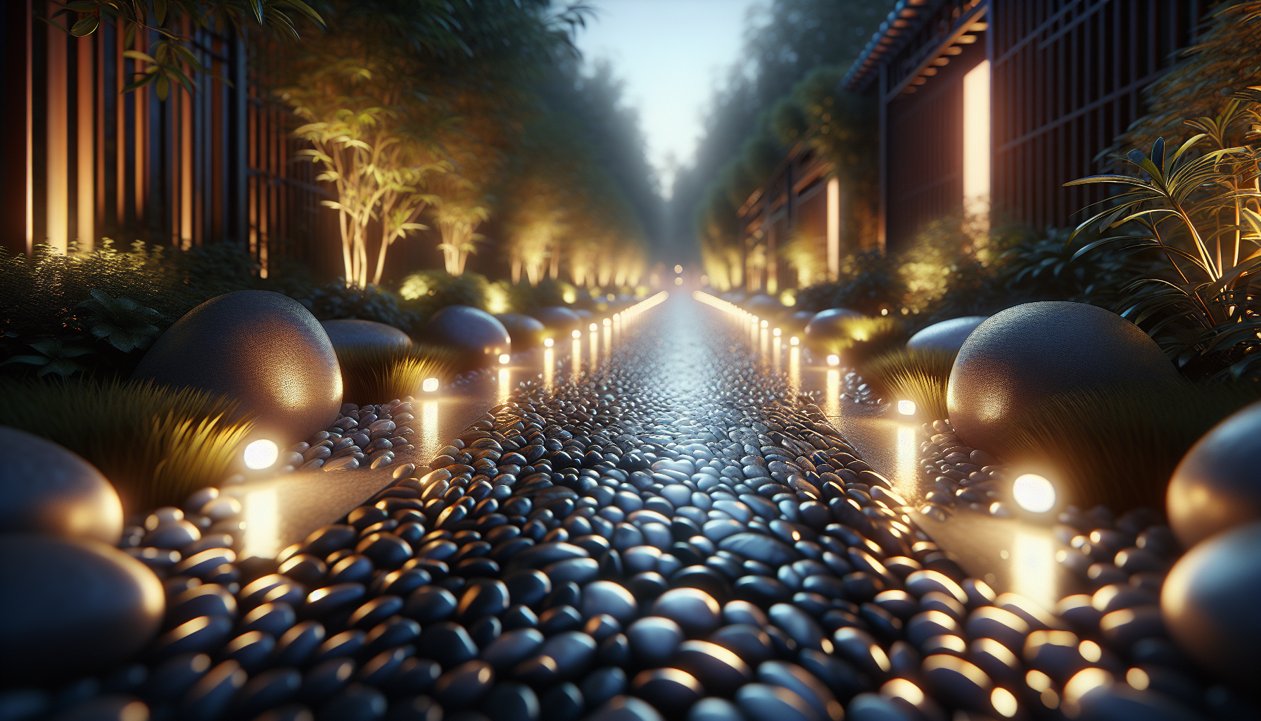 Elegant garden path lighting illuminating a walkway