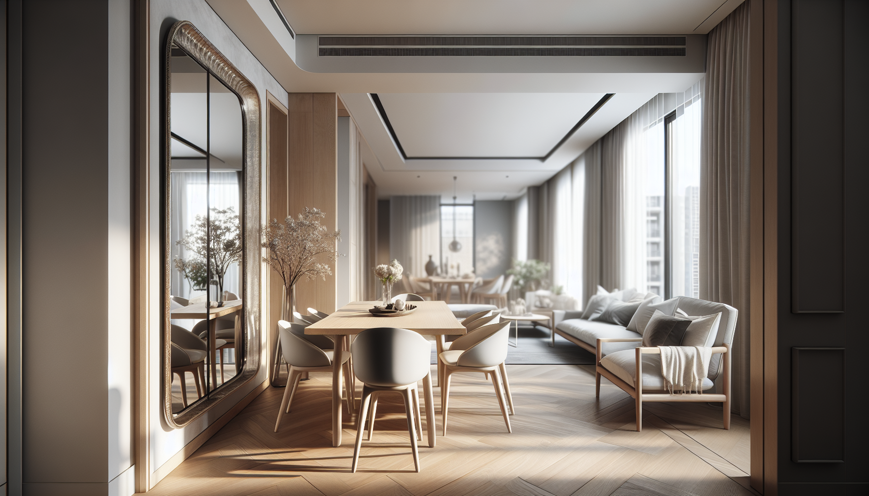 Elegant mirror designs enhancing a dining room decor