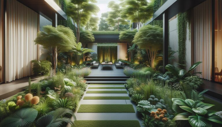 Elegant outdoor space with modern backyard design
