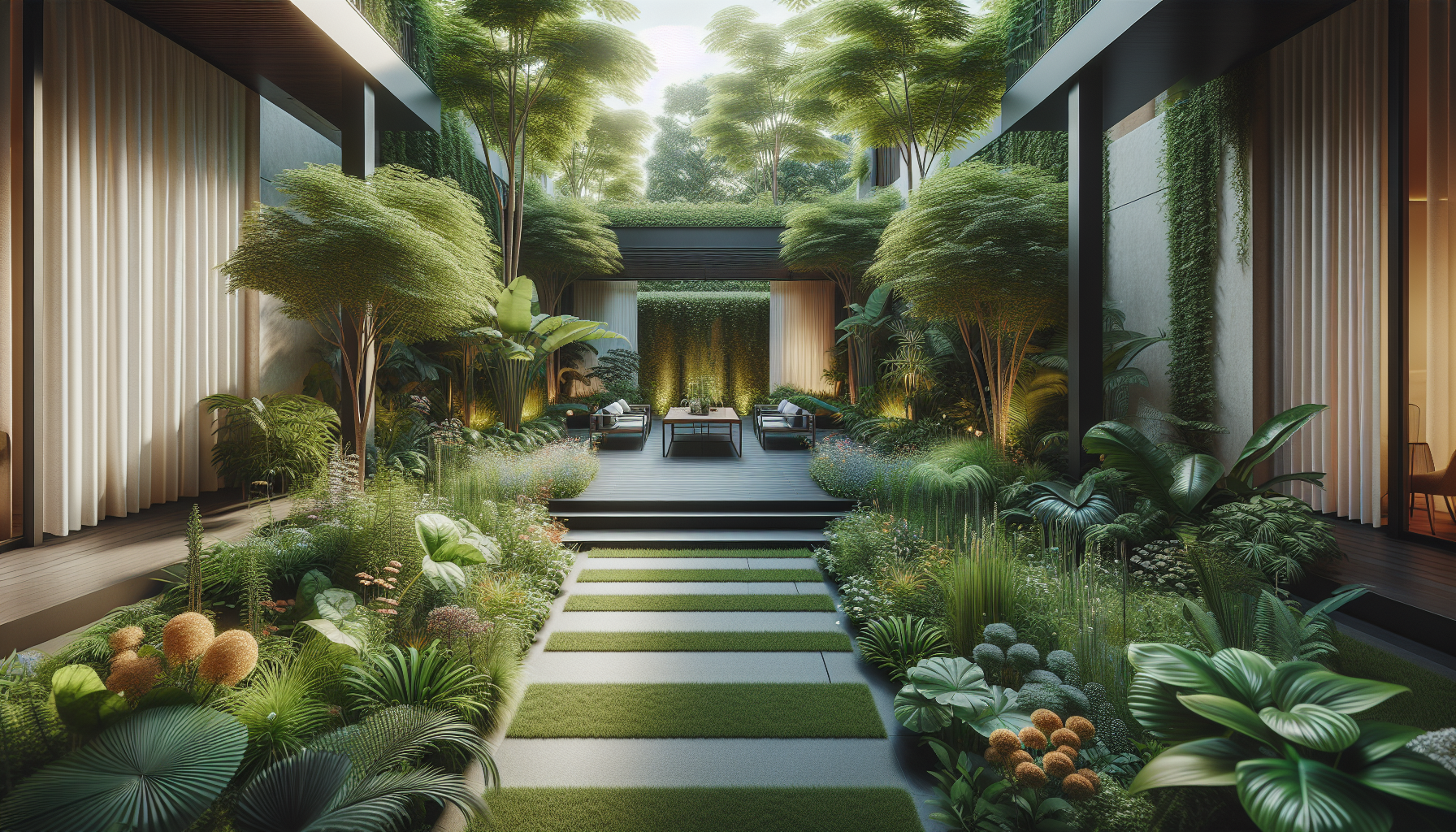 Elegant outdoor space with modern backyard design