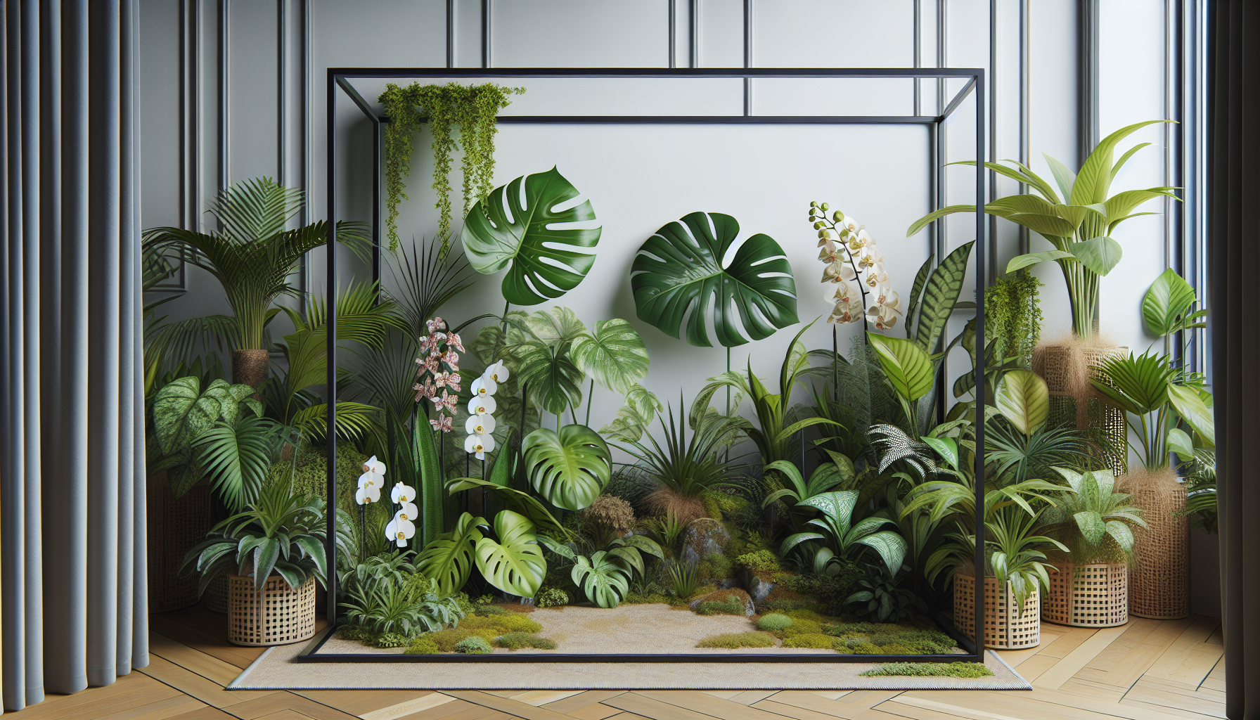 Vibrant tropical houseplants enhancing home interior