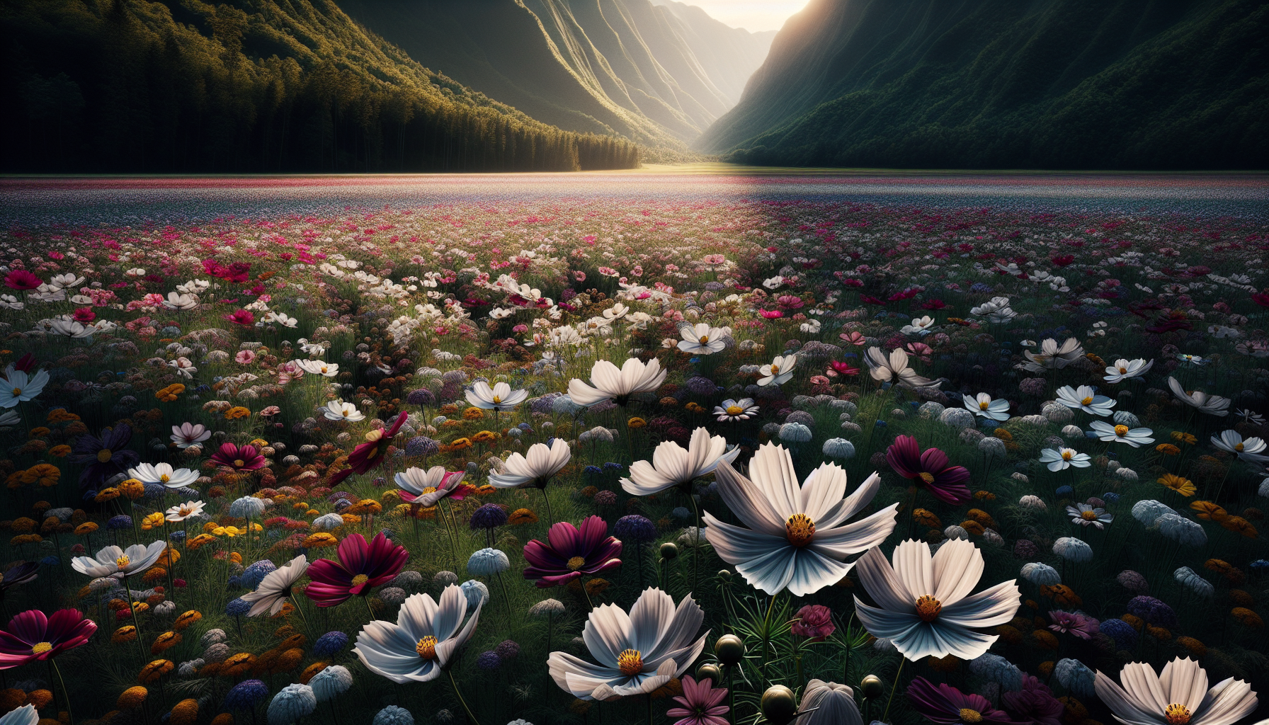 Colorful cut flower garden with diverse blooms