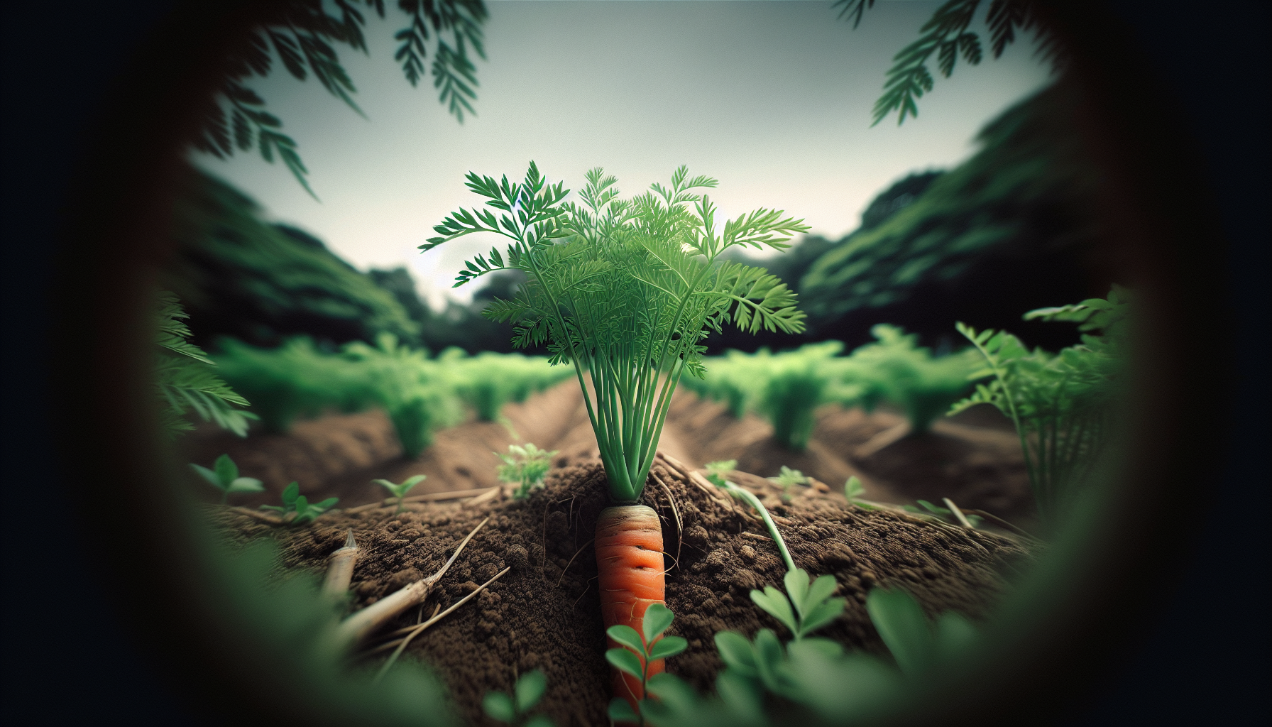 Fresh carrot tops ready for culinary use