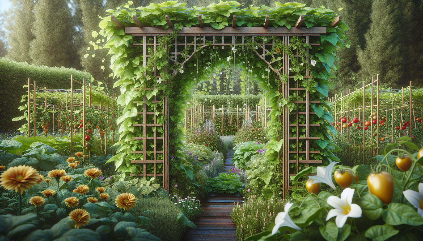 Innovative trellis designs for vegetable gardens