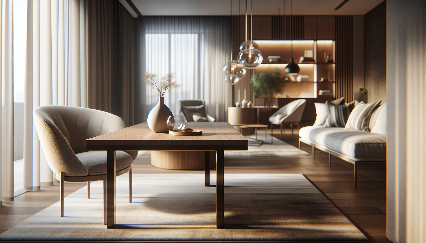 Elegant modern dining room with stylish decor