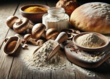 Delicious focaccia made with mushroom powder