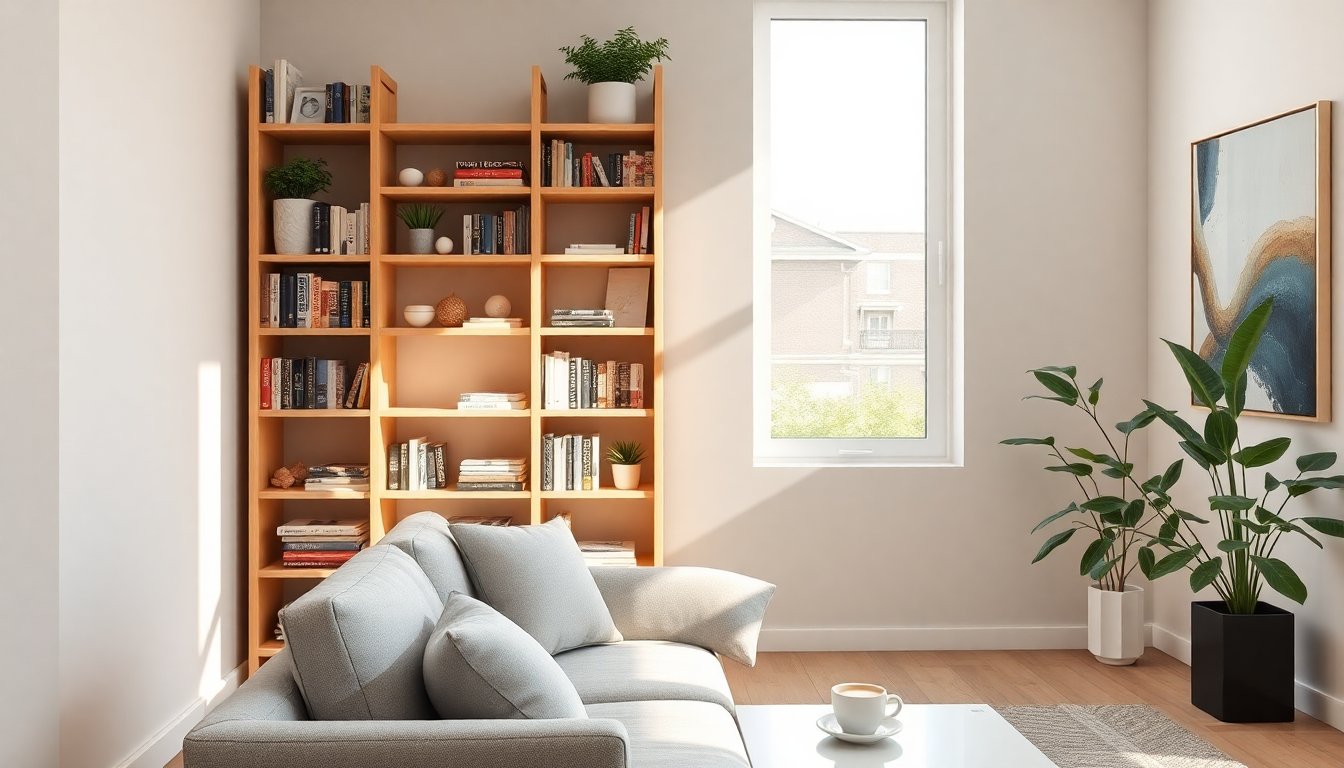 maximize small spaces with stylish space saving bookcases 1761116417