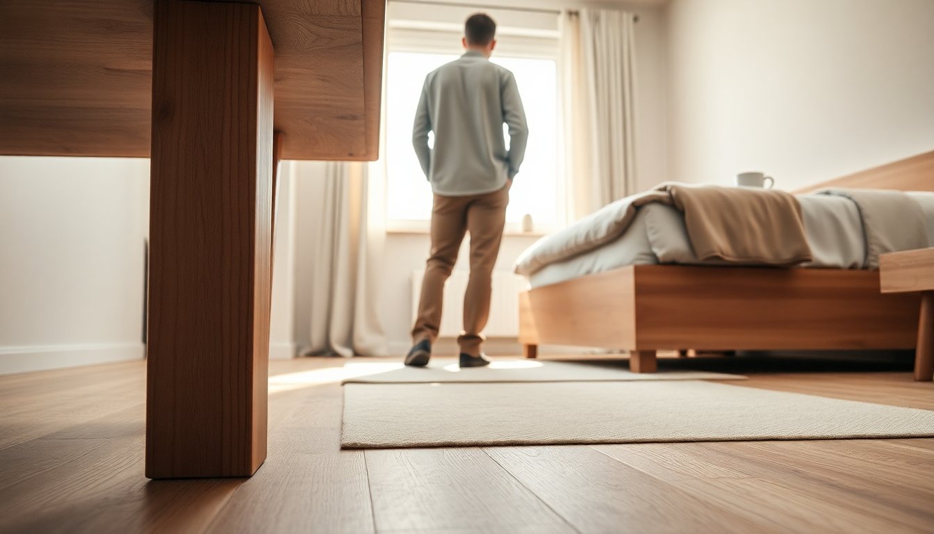 Carl 230 furniture legs in ash wood for beds and storage