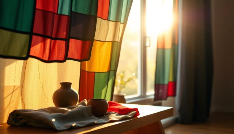 How pojagi curtains recreate a stained-glass glow in modern interiors