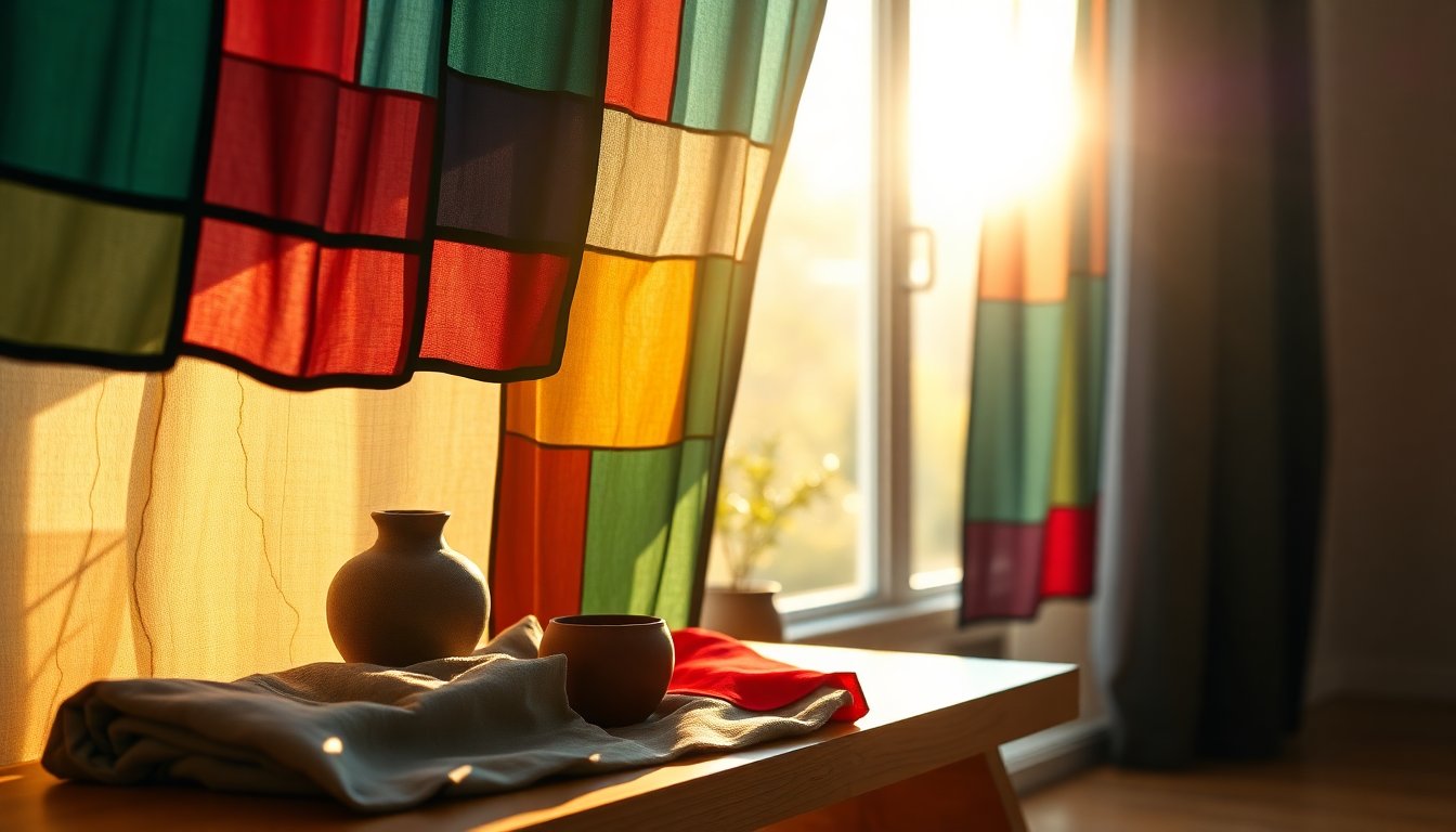 How pojagi curtains recreate a stained-glass glow in modern interiors