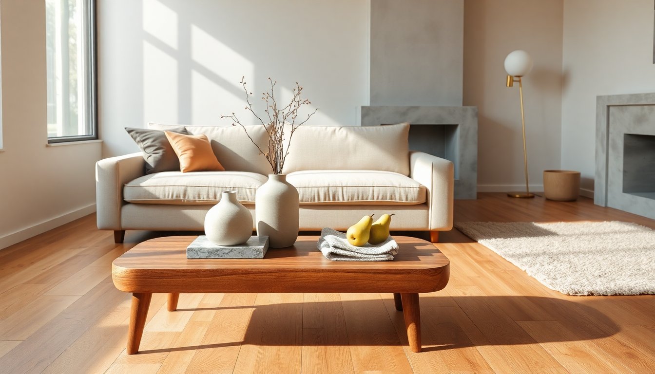 How to furnish a modern home with coherent surfaces and warm details