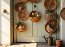 Spring basket door makeover for a cottage look