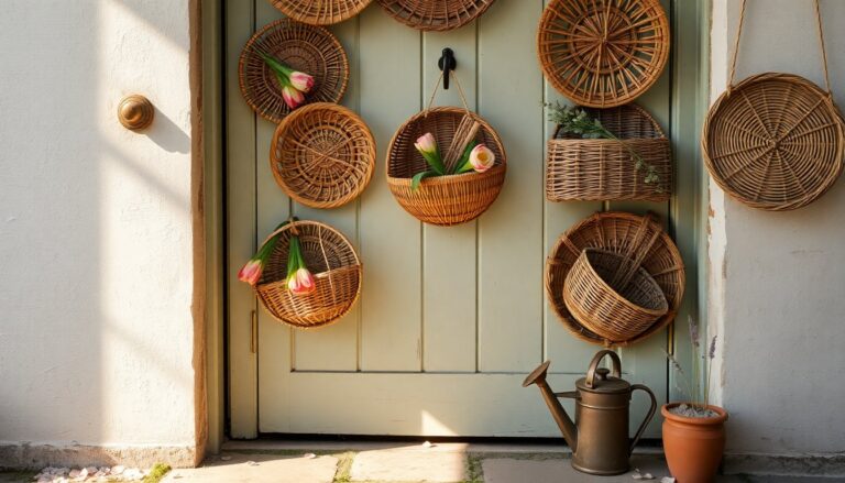 Spring basket door makeover for a cottage look