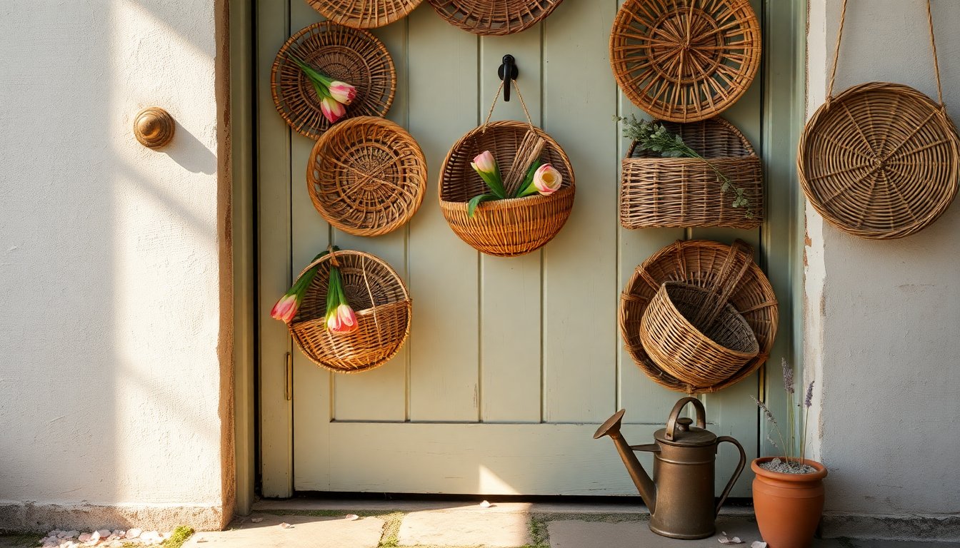 Spring basket door makeover for a cottage look